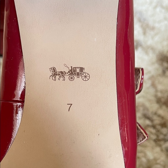 COACH Burgundy-Red Patent Leather Mary Jane With Block Heel - Picture 10 of 10